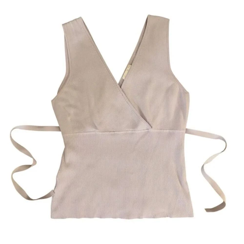 LOFT V-Neck Belted Sleeveless Lilac Y2K Fairy Top L